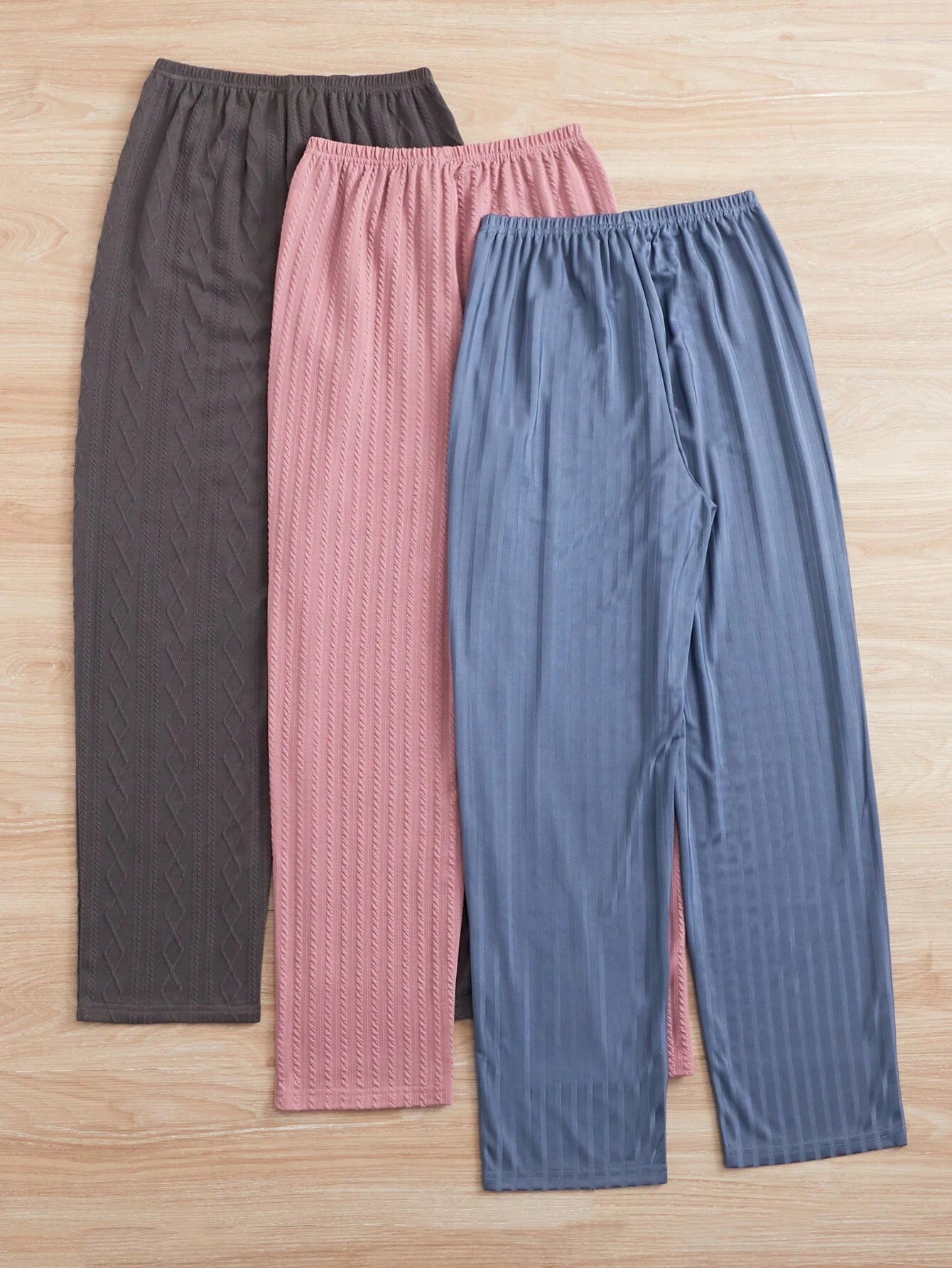 3pcs Tie Waist Lounge Pants shein