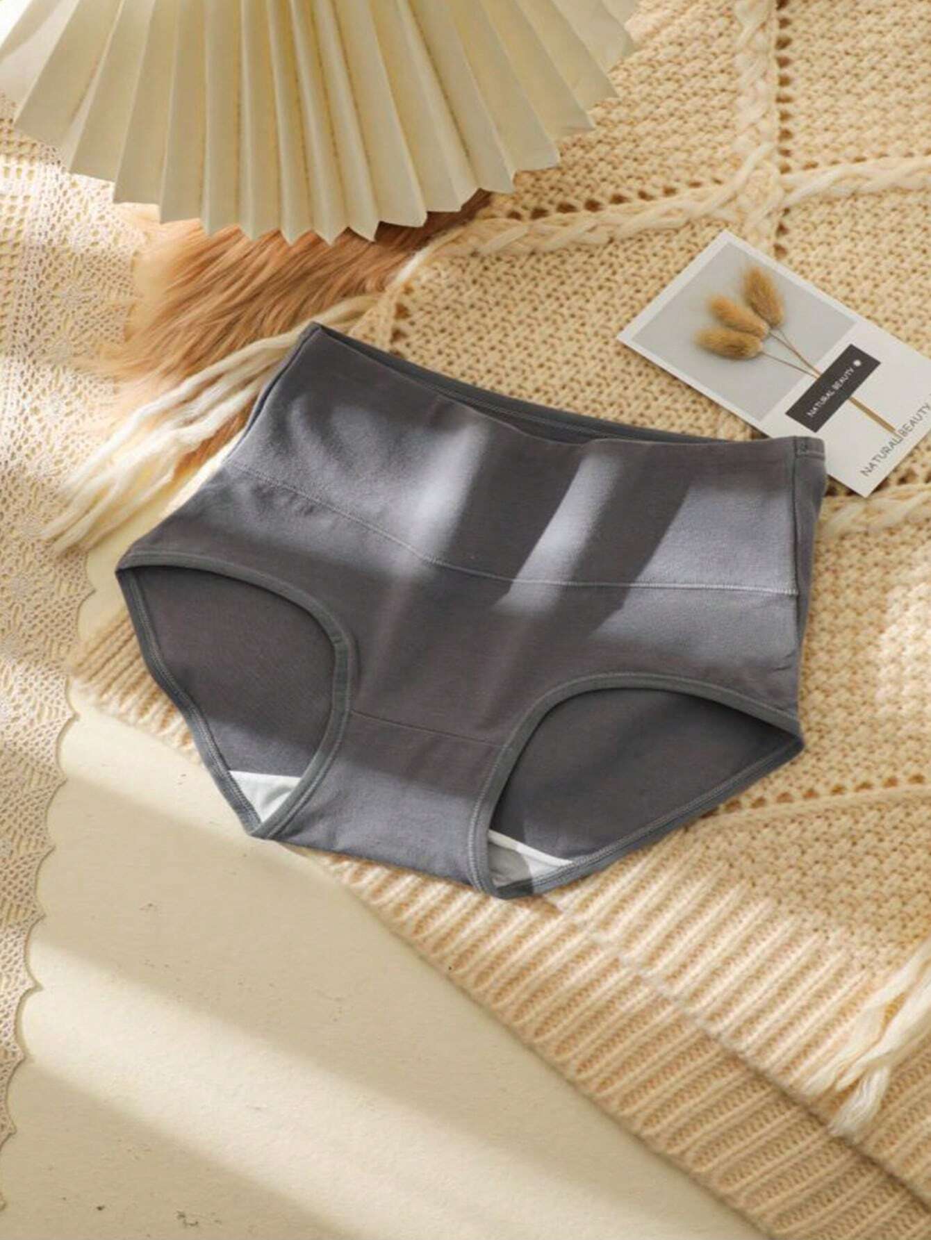 4pcs Ladies' High Waist, High Elasticity, Breathable And Skin-friendly Triangle Panties shein