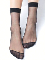 Lightweight Sheer Comfortable Everyday Short/Mid-Calf Black Stockings