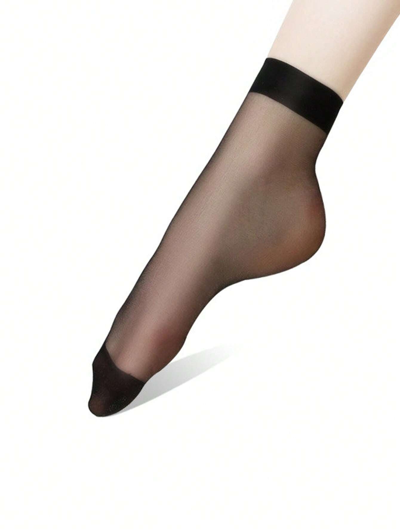 Lightweight Sheer Comfortable Everyday Short/Mid-Calf Black Stockings