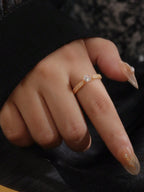 5pcs Elegant Copper Inlaid Cubic Zirconia Fashion Simple Chic Rings Set shein