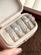 5pcs Elegant Copper Inlaid Cubic Zirconia Fashion Simple Chic Rings Set shein