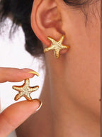 6 Pairs Women's Starfish & Shell Design Earrings Set shein