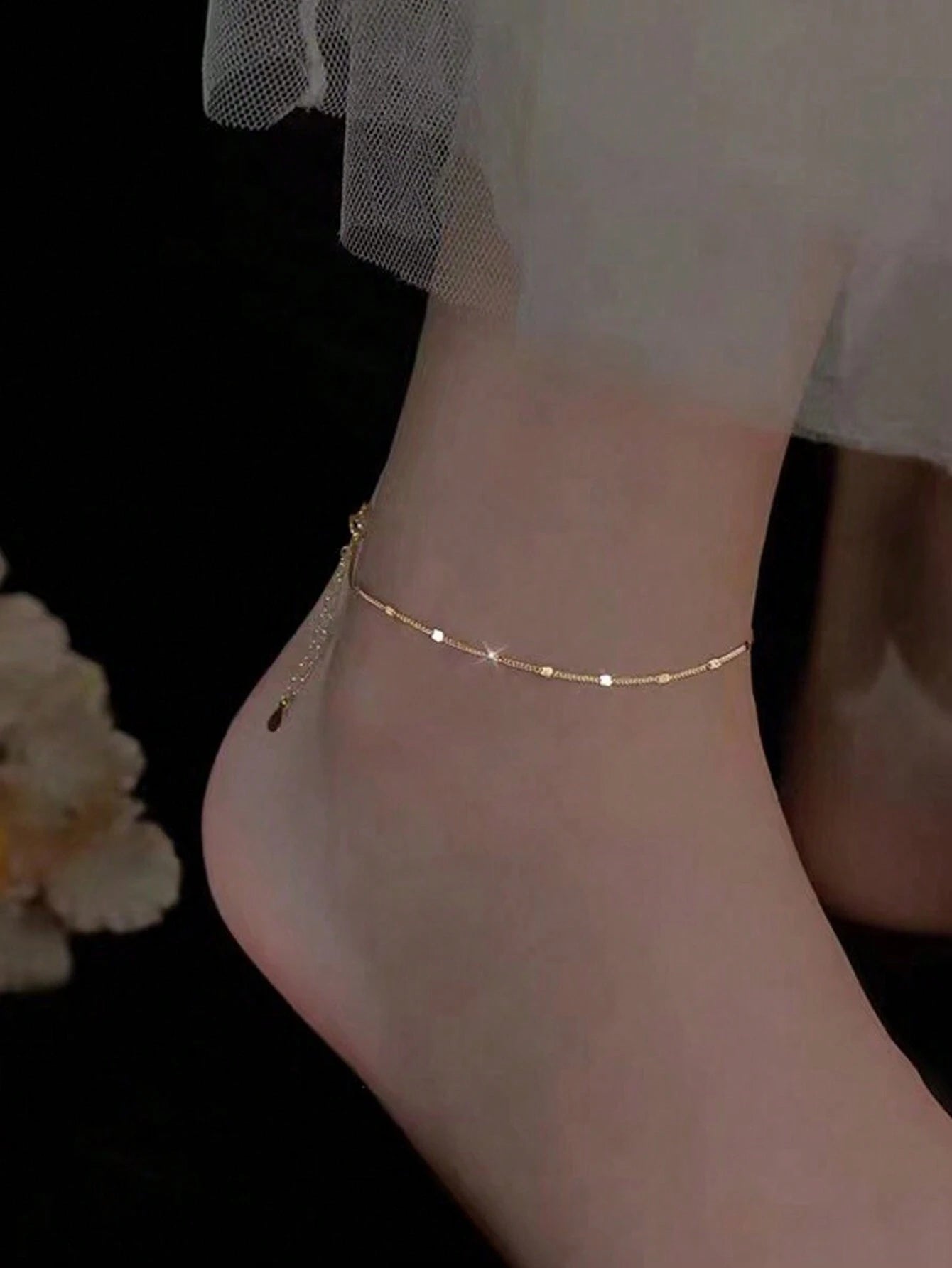 925 Sterling Silver Anklets 18K Gold Plated Ankle Bracelets for Women shein