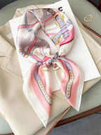 A Luxurious And Designer Style Chain Print Silk Bandana shein