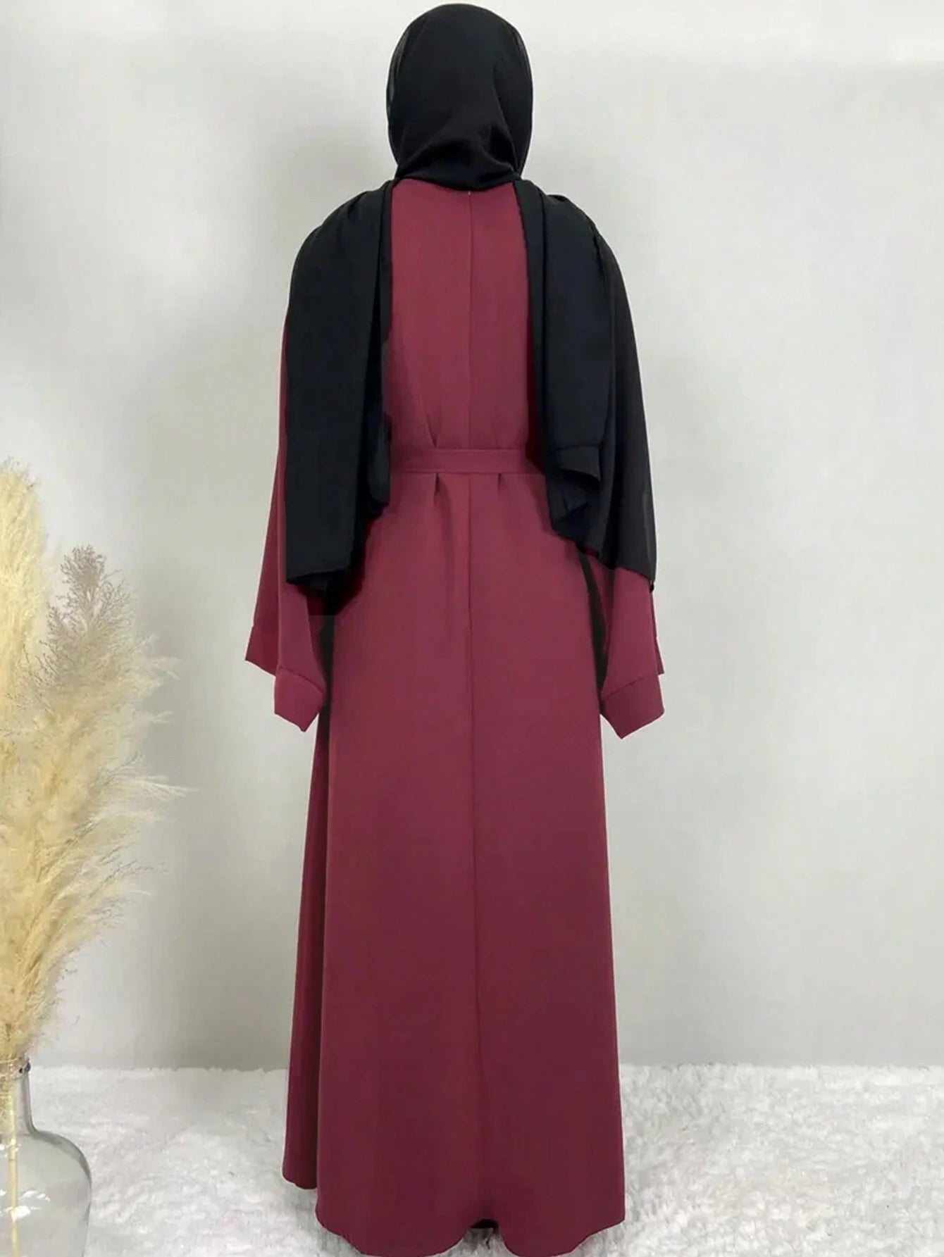 Abaya Dress & Chiffon Hijab Headscarf shein