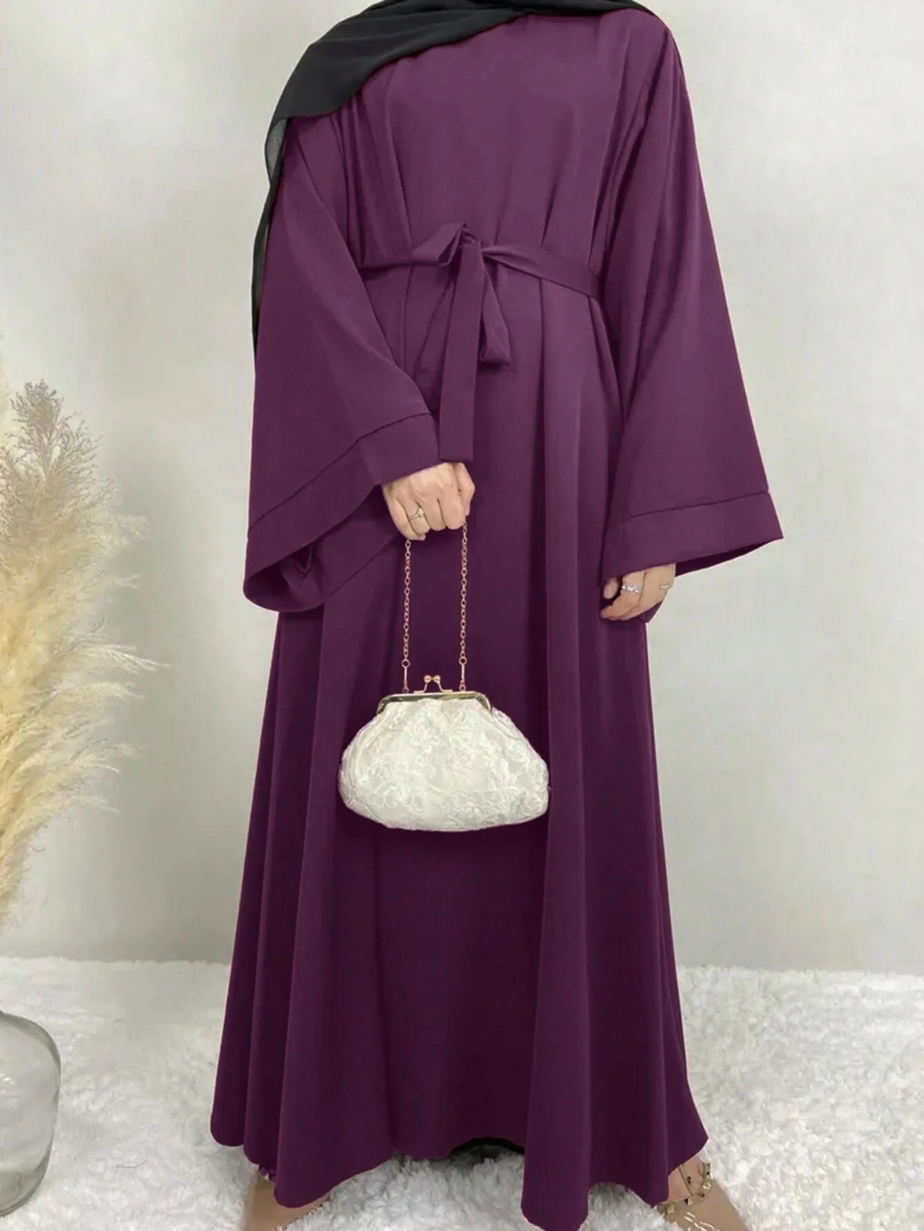 Abaya Dress & Chiffon Hijab Headscarf shein