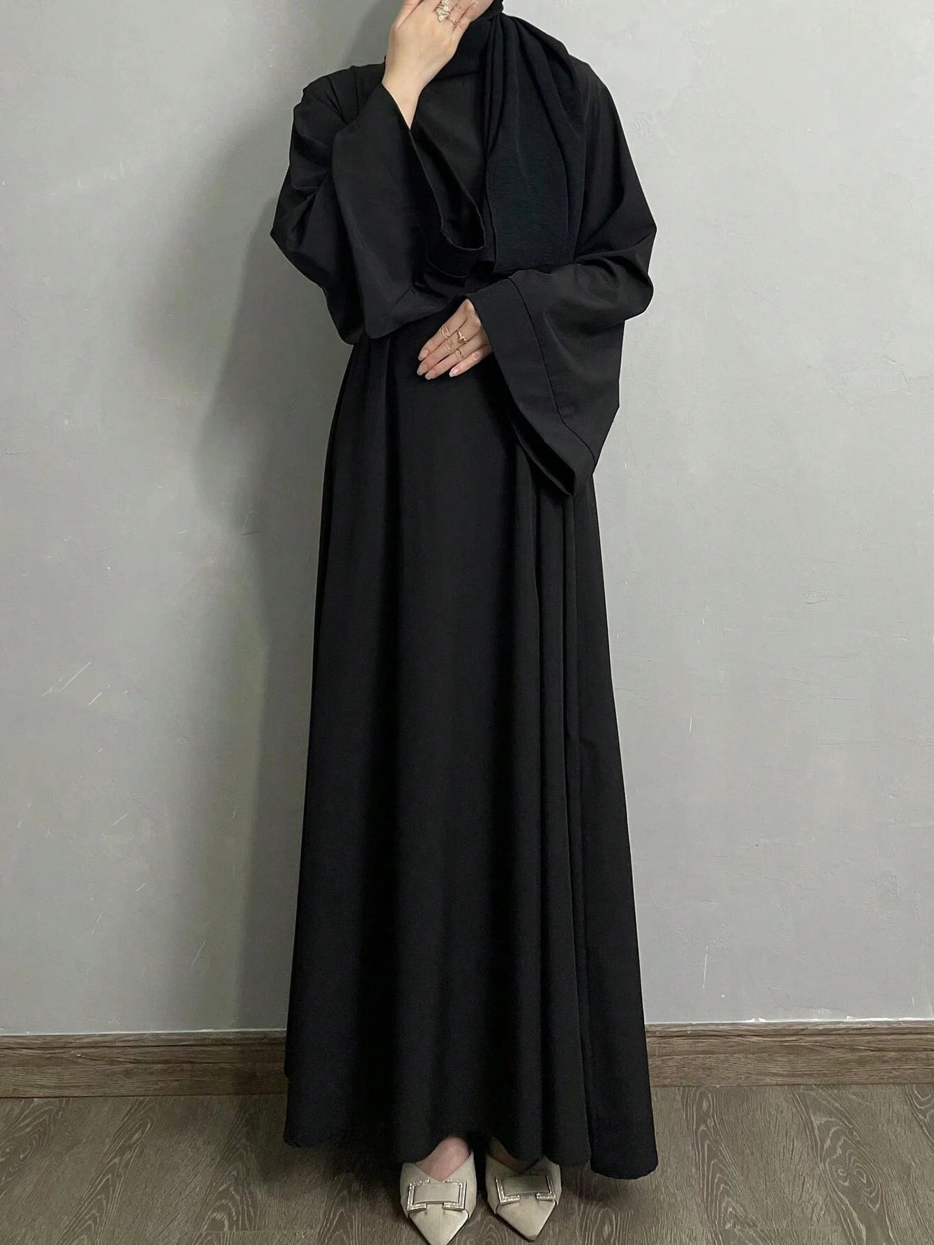 Abaya Dress & Chiffon Hijab Headscarf shein