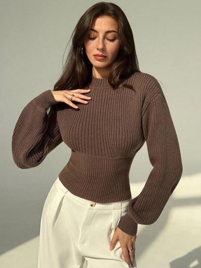 Women's Vintage High Neck Pullover Sweater