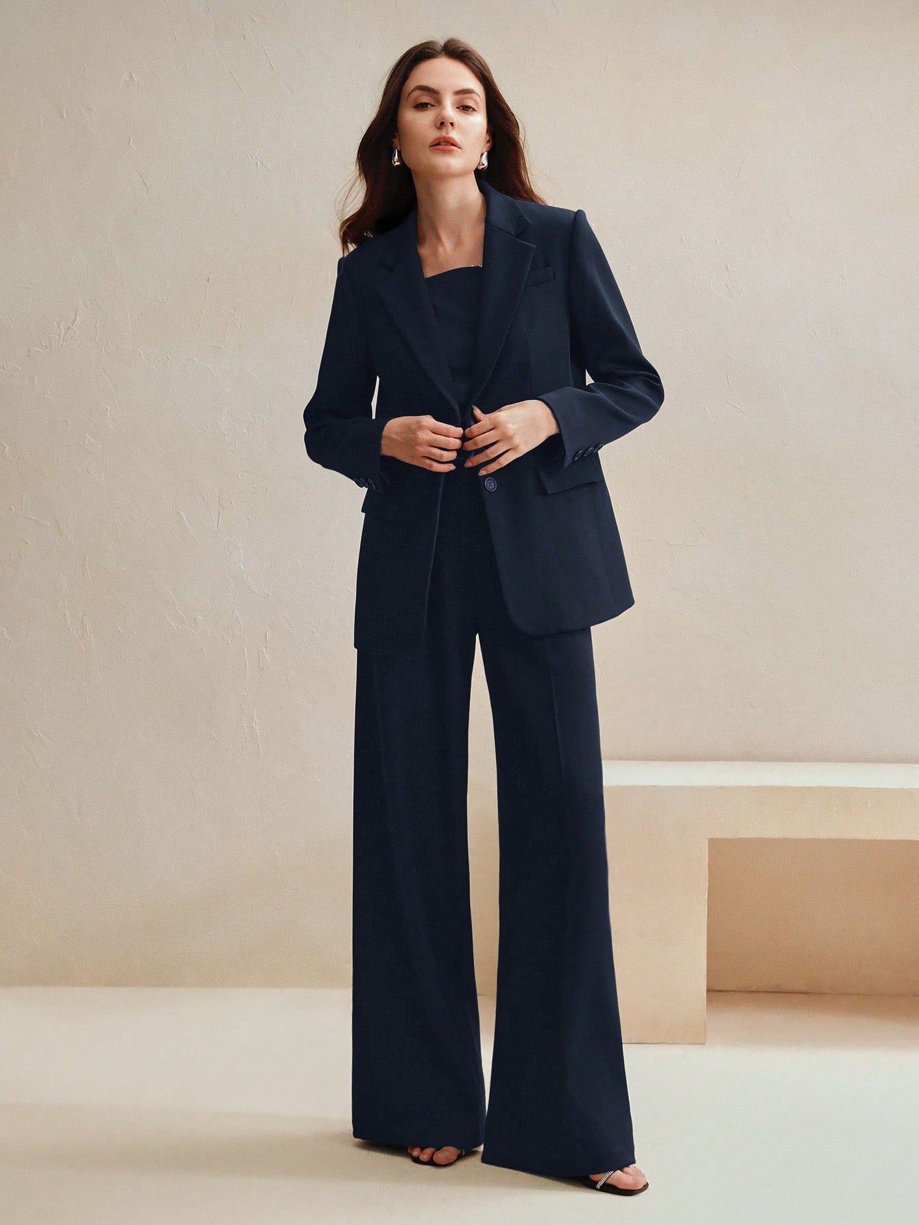 Anewsta Business Casual "Oldmoney" Women 2Pcs Suit Set shein