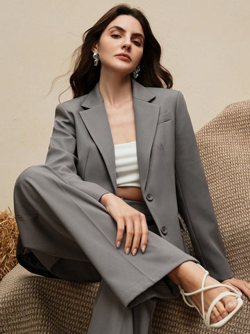 Anewsta Business Casual "Oldmoney" Women 2Pcs Suit Set