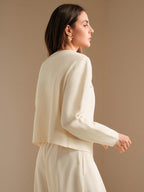 Anewsta Women's Rhinestone Decor Long Sleeve Casual Jacket And Cropped Camisole shein