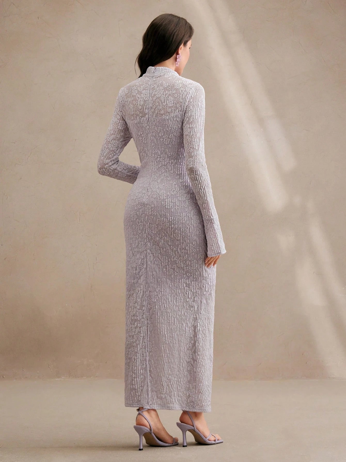 Anewsta Sexy And Elegant Apricot Long Dress With Cinched Waist Design shein