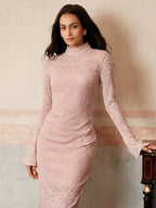 Anewsta Sexy And Elegant Apricot Long Dress With Cinched Waist Design shein