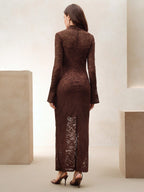 Anewsta Sexy And Elegant Apricot Long Dress With Cinched Waist Design shein