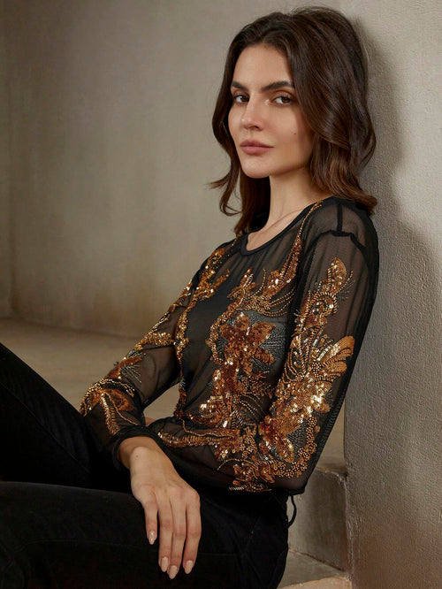Anewsta Floral Patch Body shein