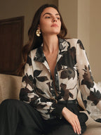 Woven French Jacquard Printed Versatile Long Sleeved Shirt
