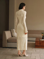Anewsta Sexy And Elegant Apricot Long Dress With Cinched Waist Design shein