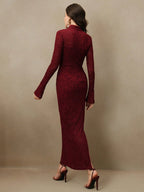 Anewsta Sexy And Elegant Apricot Long Dress With Cinched Waist Design shein