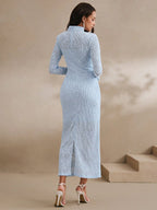 Anewsta Sexy And Elegant Apricot Long Dress With Cinched Waist Design shein