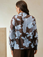 Woven French Jacquard Printed Versatile Long Sleeved Shirt