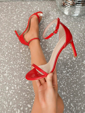 Ankle Strap Stiletto Heeled Sandals shein