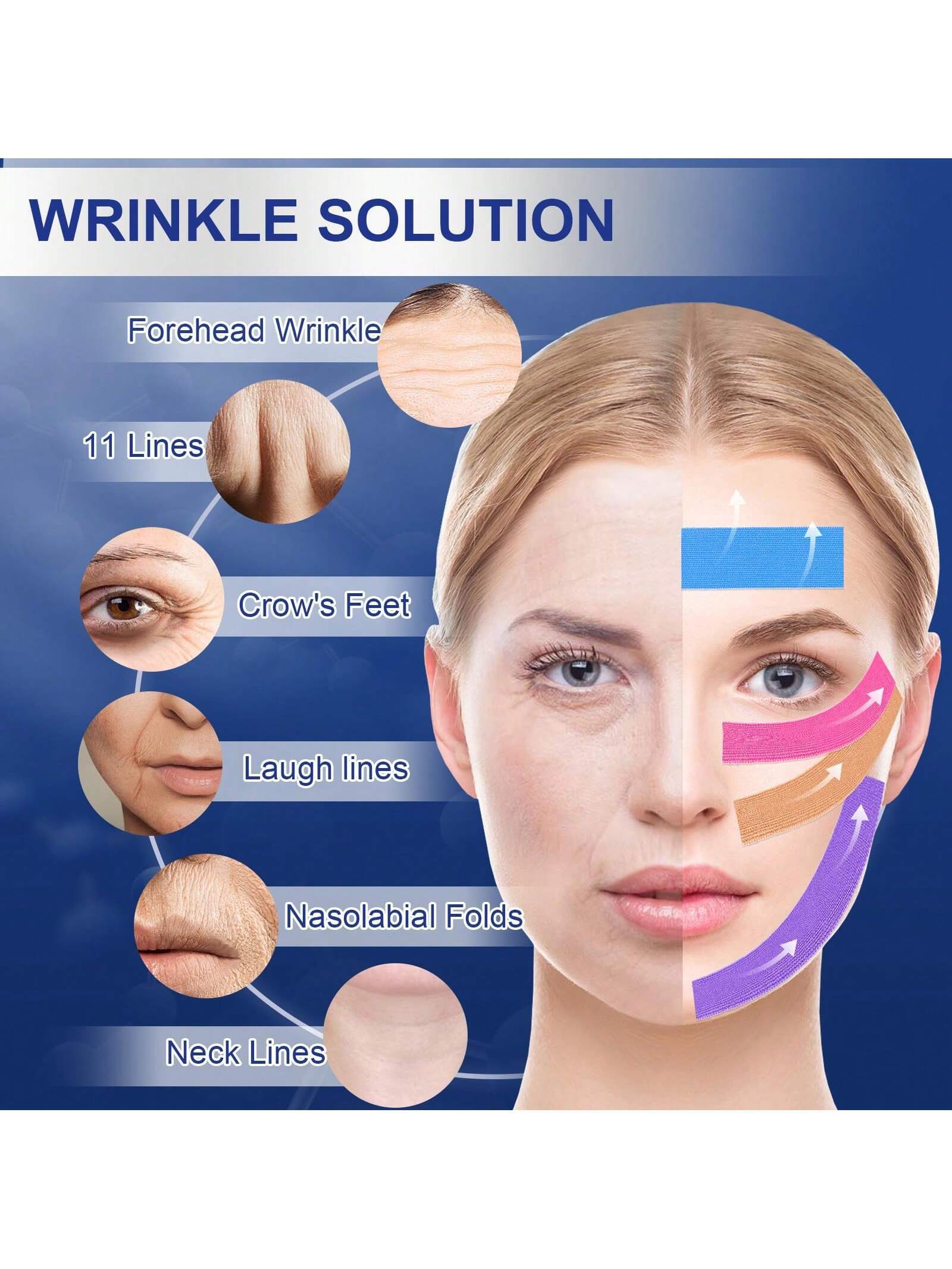Anti-Wrinkle Tape | Facial Myofascial Lift Tape For Skin Firming, Toning & Tightening shein