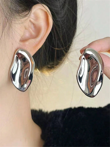 Asymmetrical Pleated Unique Earrings