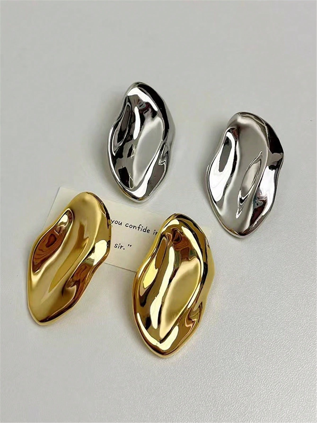 Asymmetrical Pleated Unique Earrings