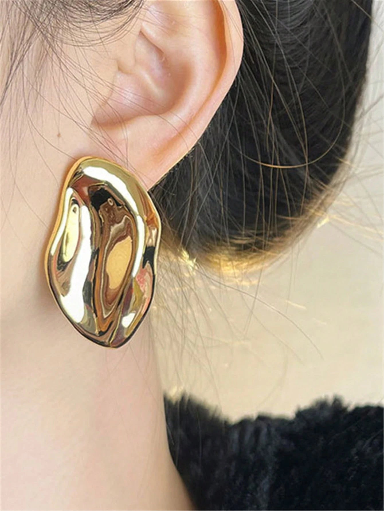 Asymmetrical Pleated Unique Earrings