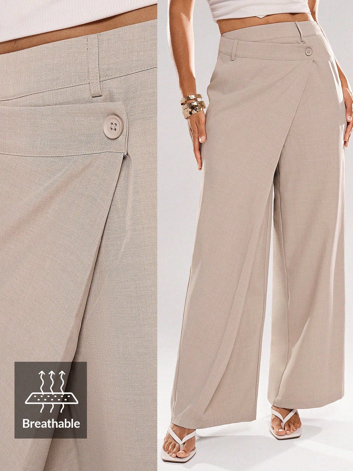 Asymmetrical Suit Trousers shein