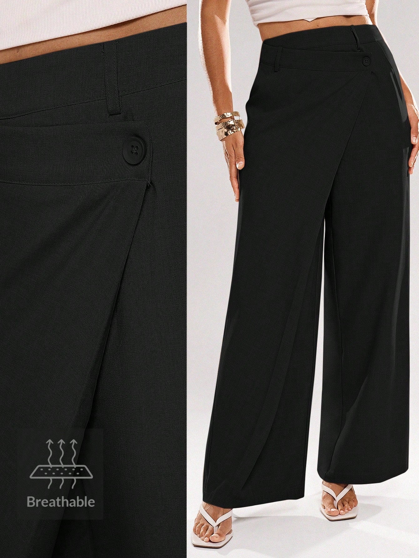 Asymmetrical Suit Trousers shein