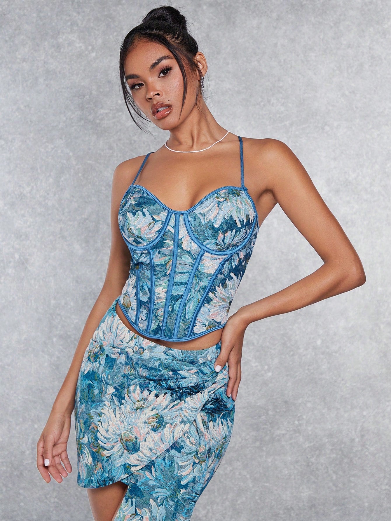 BAE Floral Print Bustier Cami Top shein