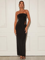 BAE Solid Tube Top & Drawstring Side Skirt shein