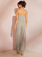 BAE Solid Tube Top & Wide Leg Pants shein