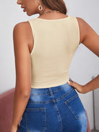 BAE Square Neck Hanky Hem Tank Top shein