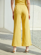 BIZwear Button Front Tank Top & Wide Leg Pants Workwear shein
