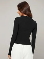 BIZwear Solid Slim Sweater Workwear shein