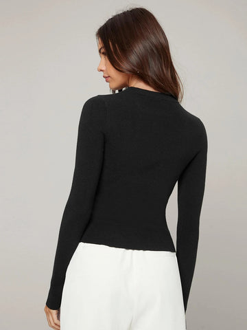 BIZwear Solid Slim Sweater Workwear shein