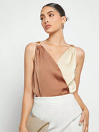 BizChic Colorblock Sleeveless Shirt shein