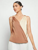 BizChic Colorblock Sleeveless Shirt shein