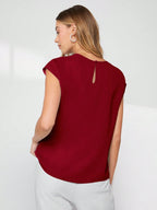 BizChic Asymmetrical Batwing Sleeve Top shein
