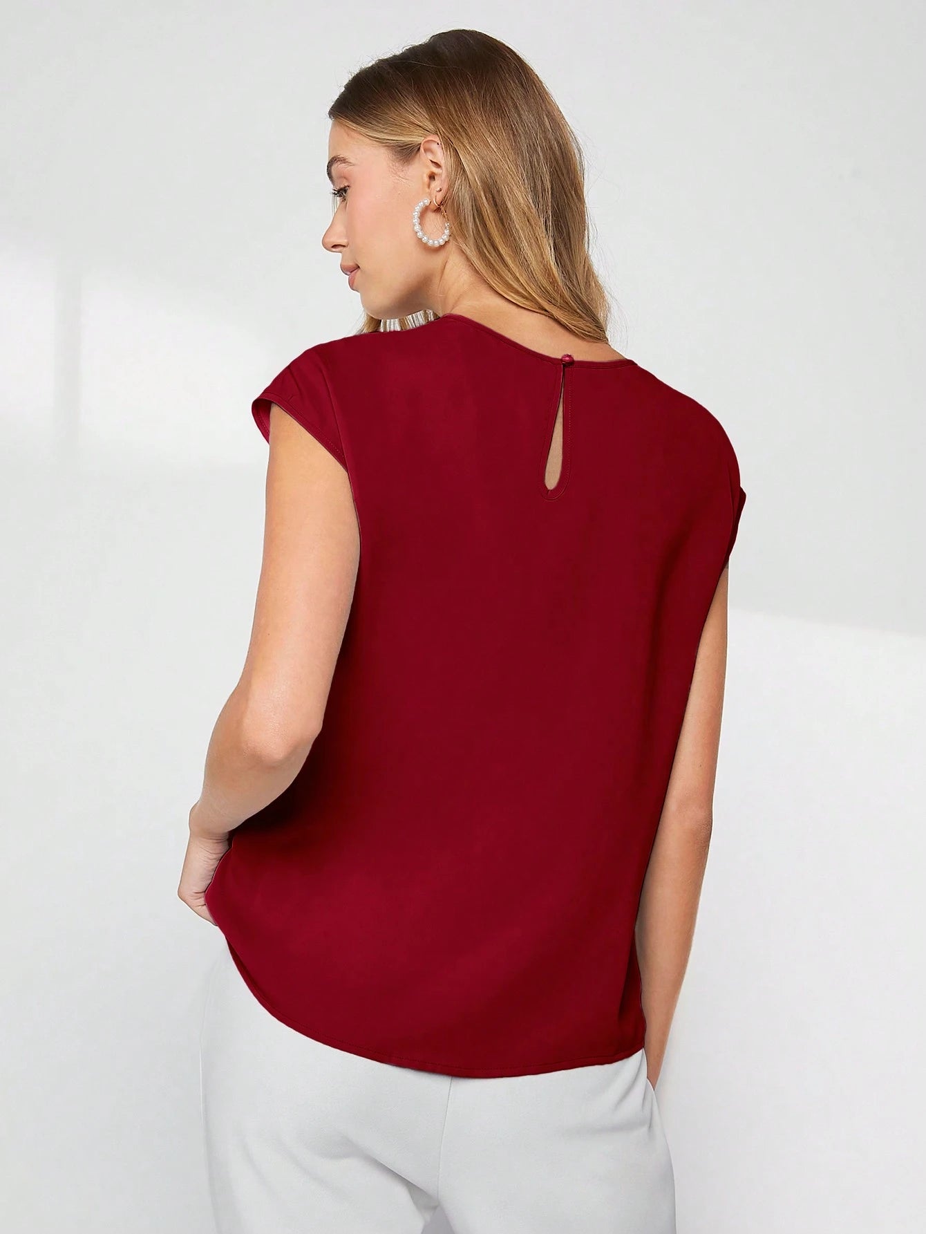 BizChic Asymmetrical Batwing Sleeve Top shein