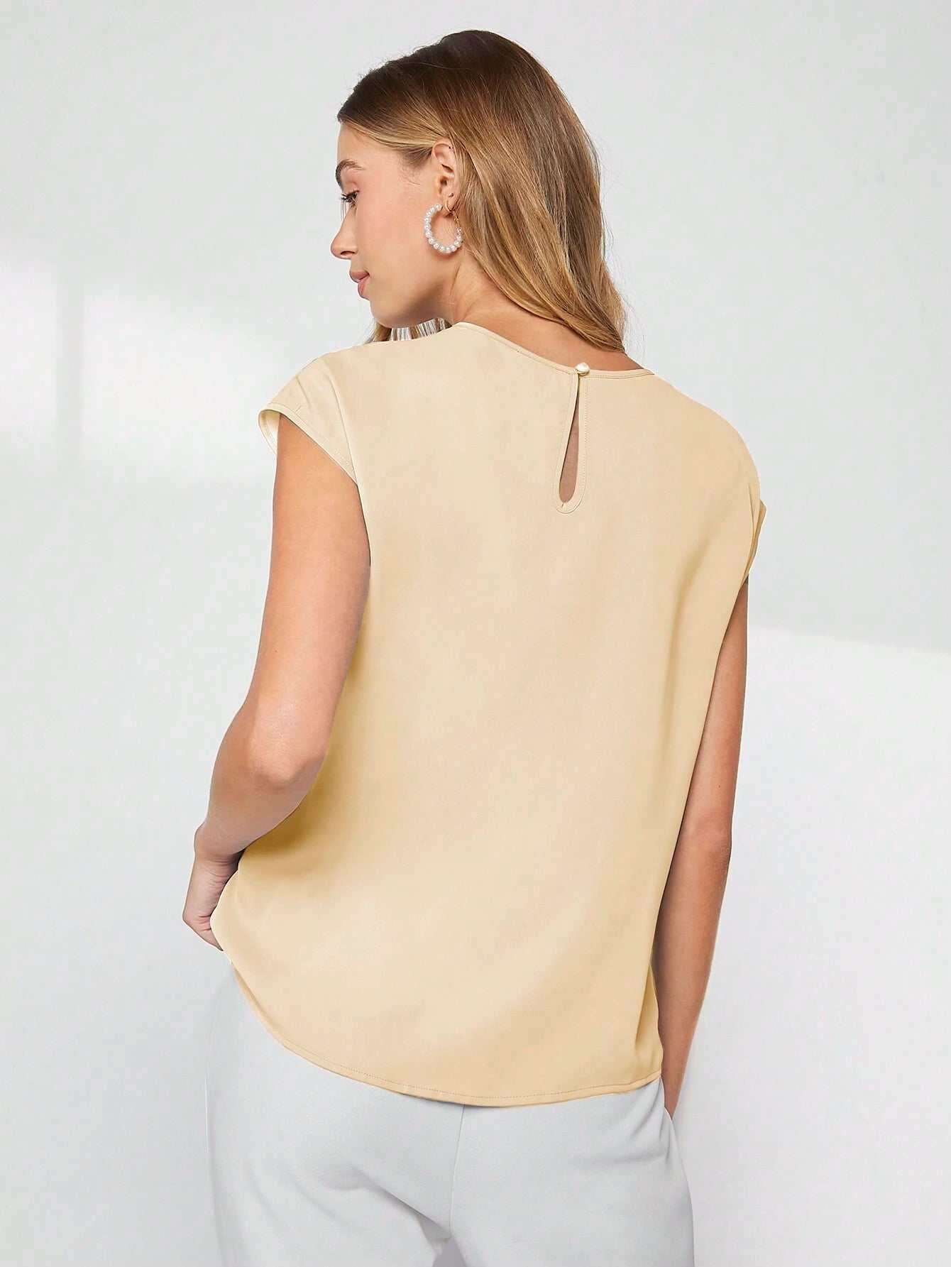 BizChic Asymmetrical Batwing Sleeve Top shein
