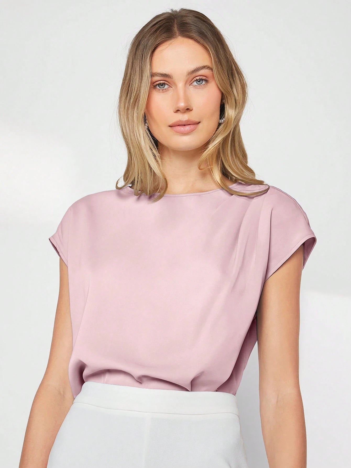BizChic Asymmetrical Batwing Sleeve Top shein