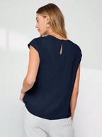 BizChic Asymmetrical Batwing Sleeve Top shein