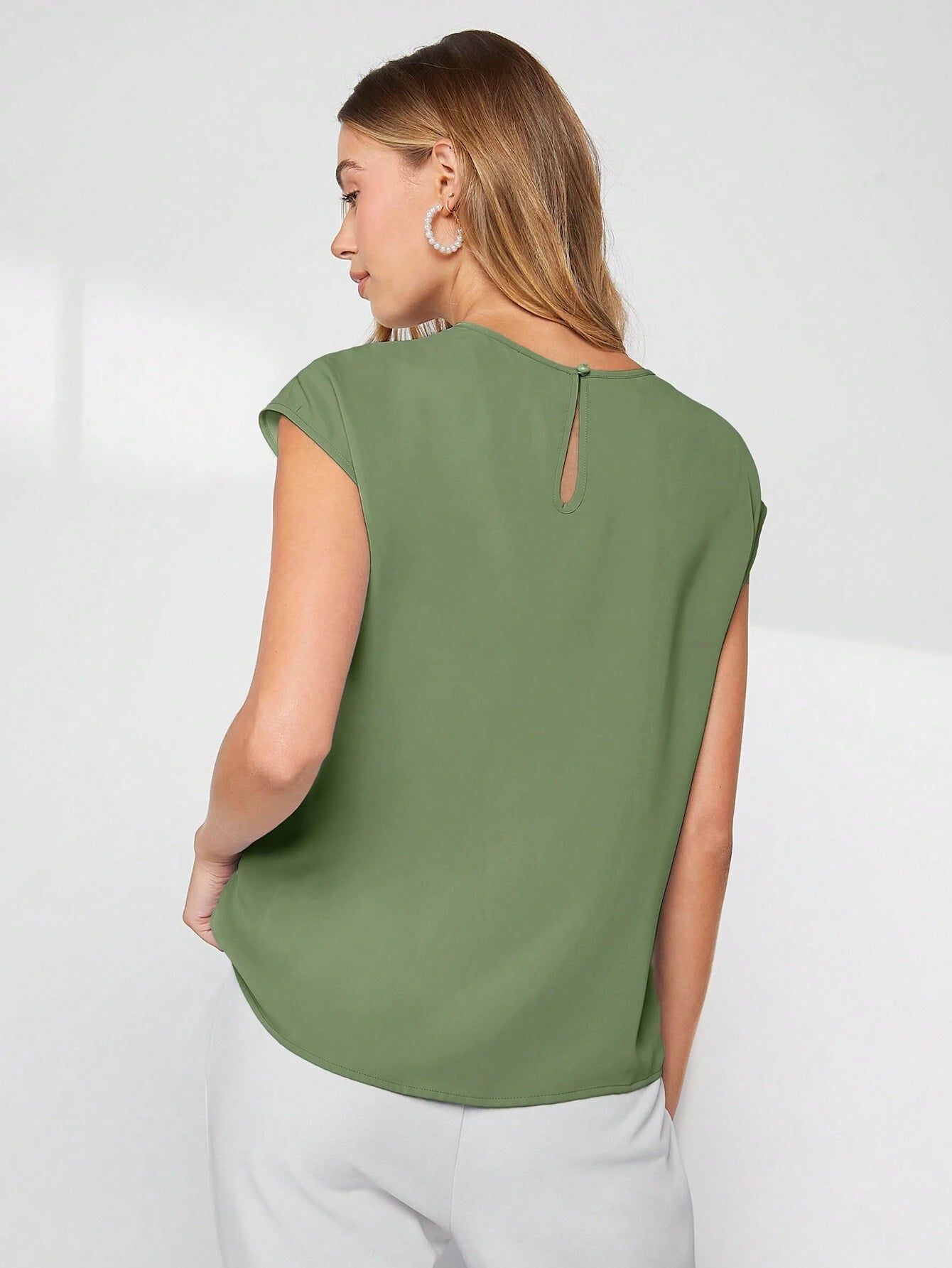 BizChic Asymmetrical Batwing Sleeve Top shein