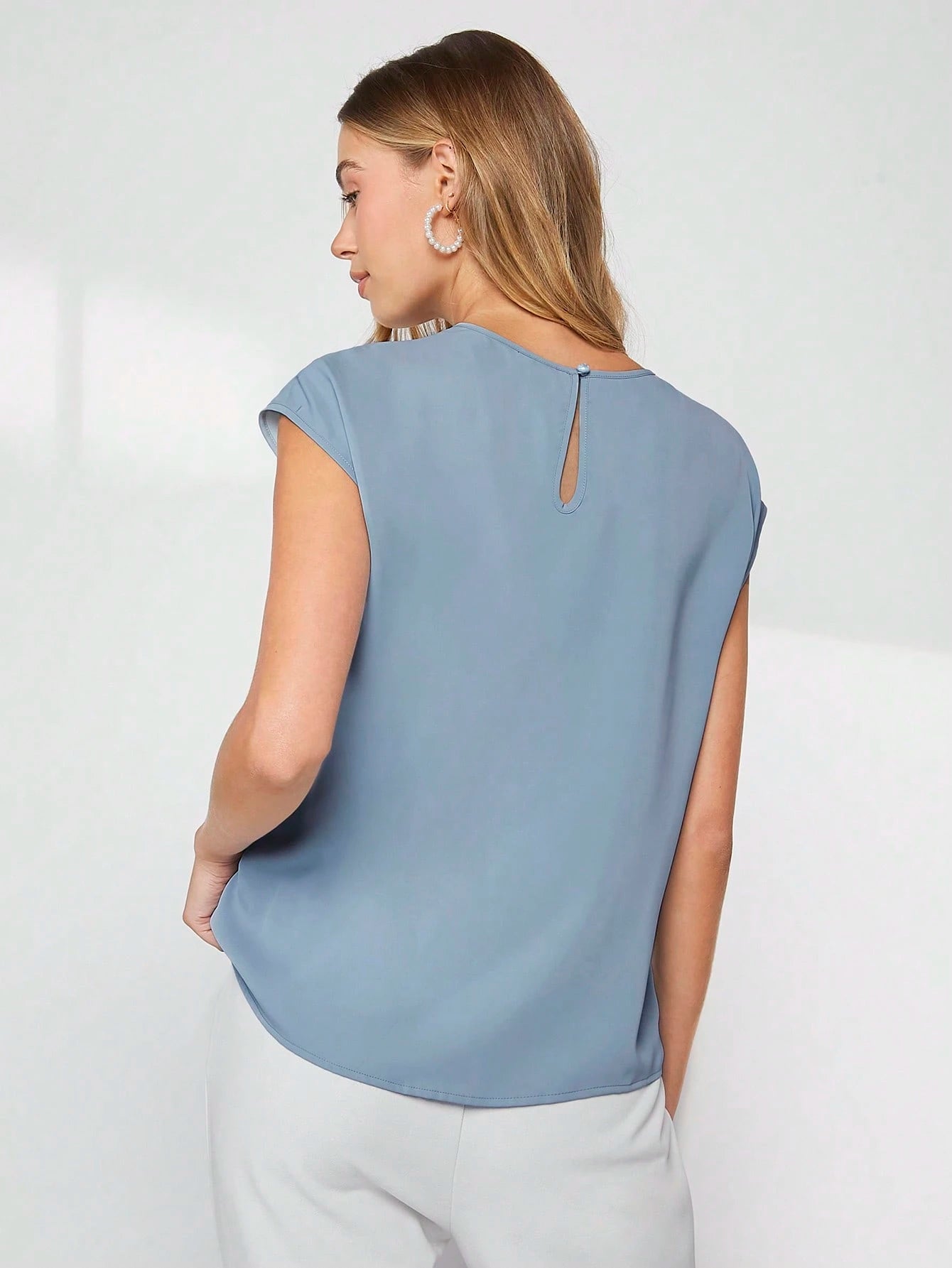 BizChic Asymmetrical Batwing Sleeve Top shein