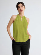 BizChic Women Summer Solid Color Halter Neck Elegant Sleeveless Top shein