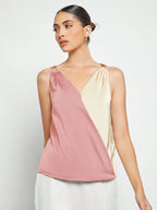 BizChic Colorblock Sleeveless Shirt shein